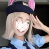 Zootopia Judy Coelho Policial Chapéu de Orelhas Longas Feminino Tendência Doce Fofo Cosplay Desenho Animado Chapéu Coco
