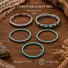 Pulsera elástica de múltiples capas estilo étnico bohemio retro para mujer, pulsera ajustable, joyería para la mano