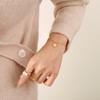 Pulseira Simples de Coração de Amor de Celebridade da Internet Fresca Estilo Japonês e Coreano Aço Titânio Banhado a Ouro 18K Transfronteiriça Joia Feminina