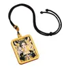 Collar con Tanga de Zorro Semi-Pintado a Mano con Adornos Dorados Estilo Xizang