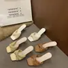 Sandalias de Tejido Hueco de Una Correa Chuyuji para Mujer, Calzado de Verano para Exteriores, Nuevo Estilo Francés 2026, Sandalias Exquisitas de Tacón Alto Fino