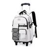 Nova Mochila de Carrinho Modelo Infantil para Alunos do Ensino Fundamental Anos 3-6, Alunos do Ensino Médio, Mochila com Rodinhas de Seis Rodas para Subir Escadas de Grande Capacidade