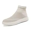 Calcetines de otoño para hombre, zapatos de malla transpirable, de caña alta, informales, con plataforma de un solo pedal, zapatillas voladoras