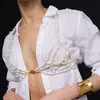 Cadena de Brazalete de Perlas Blancas Europeas y Americanas Cadena Corporal Estilo Barroco Accesorios para Camisa Blanca de Mujer Cadena Perla