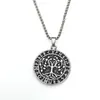 Collar con Colgante de Runas del Árbol de la Vida Vikingo Estilo Retro Escandinavo Acero de Titanio para Hombre Tendencia de Moda Collar por Lote