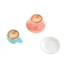 Juguetes de Comida Realistas para Casa de Muñecas en Miniatura, Adornos de Resina de Taza de Café y Plato 3D, Accesorios Hechos a Mano para Decoración de Escenas DIY