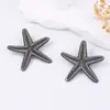 Brincos Estilosos Tendência Única Textura Estrela do Mar Versátil Elegante para Mulheres Estilo Resort Oceânico Casual Transfronteiriço