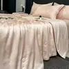 Juego de Cuatro Piezas Jacquard de Lyocell de Lujo Sencillo Personalizado Manta de Seda para Dormir Hielo de Seda Verano Juego de Cuatro Piezas