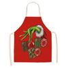 Navidad Transfronterizo Gorro Rojo Decoración Festiva Niños Babero sin Mangas Delantal Navideño al por Mayor Delantal de Grinch Cabello Verde