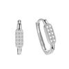 Aretes geométricos ovalados de plata esterlina S925 con micro incrustaciones de circonita para mujer, los más vendidos en Amazon, aretes para ir al trabajo de comercio exterior transfronterizo