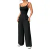 Amazon 2026 Primavera/Verão Estilo de Rua Tendência Moda Feminina Macacão de Alça Fina Cintura Alta