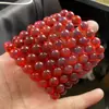 Pulsera de Ágata Corazón de Azúcar Natural con Cuentas Redondas Estilo Pareja Pulsera de Jade Corazón de Azúcar Hielo Blanco Cuentas Sueltas Venta al por Mayor Cuentas de Jade