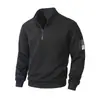 Chaqueta Táctica de Forro Polar Popular Transfronteriza 2025 Comercio Exterior Amazon para Hombre, Suéter Cálido de Cuello Alto a Cuadros con Cremallera