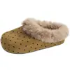 Pantuflas de Lunares Franceses Esponjosas para Mujer Estilo Otoño/Invierno 2026 Uso Exterior Suela Gruesa Slip-on Persona Perezosa Birkenstock Zapatos Esponjosos