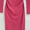 Ropa de mujer al por mayor estilo europeo y americano transfronterizo, nueva para principios de otoño, de un solo hombro, hombros descubiertos, ajustada, bodycon, vestido largo Rachel