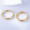 Pendientes de Aro Huecos Grandes Chapados en Oro al por Mayor Círculo Geométrico Pendientes de Moda Verano Dopamina