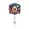Insignia Conmemorativa del 250 Aniversario Americano Transfronterizo Portatarjeta Retráctil Colgante Regalo del Día de la Independencia