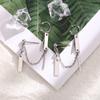Aretes geométricos cuadrados de borla de una pieza Qi Yu alrededor del mismo estilo dulce y cool aretes de clip para oreja de cadena de cuentas redondas largas