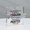 Puzzle curvo transfronterizo, decoraciones acrílicas personalizadas para padres, familiares, amigos y colegas, adornos artesanales para escritorio
