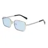 Daughter de chaebol europea y americana espejo metálico cuadrado dorado pata de giro gafas de sol marrones dobles moda femenina parasol gafas de sol vintage hombres
