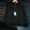 Sudadera de estilo coreano, corte limpio, con media cremallera y cuello alto para hombre, otoño, gris cáñamo con cuello de contraste, top pullover casual holgado deconstruido