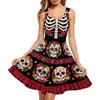 Vestido sin mangas tipo chaleco con calavera del Día de Muertos mexicano de nuevo estilo europeo y americano impreso en 3D