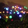 Luces de estaca solares transfronterizas al por mayor, luces de césped de hongo con forma de medusa, decoraciones de ambiente navideño para exteriores, luces de jardín