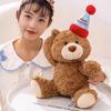 Sombrero de Cumpleaños Oso de Peluche Muñeca Oso de Peluche Tienda de Flores Juguete de Peluche Cubo de Flores Oso Regalo para Novia Envío Gratis