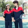 Traje de Manga Larga Uniforme Escolar Azul de Otoño para Estudiantes de Secundaria Ropa Roja de Primavera para Clases de Estudiantes de Preparatoria Ropa de Grupo de Presentación para Estudiantes de Primaria