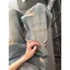 Jeans Rotos Estilo Americano para Mujer, Verano Tallas Grandes, Cintura Alta Sueltos, Pantalones de Pierna Ancha Estilo Relajado