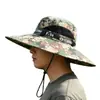Chapéu de Sol de Montanhismo Novo Estilo de Verão, Gorro para Exterior, Chapéu de Pescador, Aba Larga de 13cm, Chapéu de Sol com Proteção Solar Masculino, Chapéu de Sol Feminino