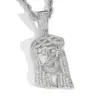 Colgante con retrato de circonita microincrustada retro europeo y americano, personalidad de hip-hop, marca de moda, accesorios creativos de hip-hop para hombres y mujeres, transfronterizos