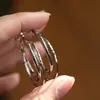 Aretes de Aro Doble de Metal para Mujer, Lujo Accesible, Elegantes de Gama Alta, Aretes Grandes, Aretes de Aro Lisos, Broches de Clip para Orejas de Disco Bobina de Mosquitos