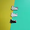 Lazo de Dibujos Animados Perro Blanco y Negro Accesorios Pequeños Zuecos DIY Funda de Teléfono Juguete Accesorios para Pasador de Pelo Decoración Parches