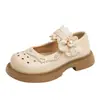 Sapatos de Menina Infantil Couro Macio Genuíno Sapatos de Princesa 2025 Novo Primavera/Verão Bebê Solado Macio Vazados Mary Janes Sapatos de Couro de Primavera