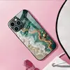 Aplicable a Funda de Vidrio Templado para Apple 18PRO 17PROMAX Patrón de Mármol Cubierta Protectora iPhone16 Patrón de Ola 17E