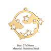 Paquete de 5 colgantes de acero de titanio con forma de gota de agua, sol, nubes de arcoíris, accesorios de joyería DIY, colgante de collar de acero inoxidable con forma de estrella y luna