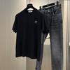 ¡Gabinete 1298! ¡Etiqueta de corte de lujo accesible italiana! Camisetas Casuales de Manga Corta Solona de Verano Antiarrugas Sedosas con Cuello Redondo para Hombre y Mujer