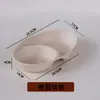 Caja de almuerzo ligera para alimentos caja de embalaje para ensalada de verduras pulpa de caña de azúcar desechable biodegradable gran capacidad color natural pulpa espesada