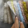 Lana Australiana Seda Brillante Lana Artificial Cachemir Jacquard Plateado Piel Sintética de Zorro Lunares Manchas Pelo Largo Tela para Ropa