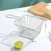 Cesta Americana para Batatas Fritas Criativa Frango Frito Restaurante Ocidental Asas de Frango Lanche Cesta de Pão Ouro Rosa Prato Metálico Frito Redondo