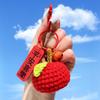 Hangli Lindo Caqui de Lana Crochetado Llavero de Coche Bolso Colgante Pequeño Corazón de Niña Colgante de Felpa Terminado
