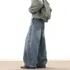Jeans de trabajo estilo guadaña retro americano para hombres y mujeres, nueva colección otoño 2026, tiro alto, holgados, pierna recta, pierna ancha, pantalones guadaña