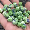Contas de jade cor de chuva contas de pedra contas contas contas de flor verde oliva 10mm pulseira colar contas acessórios contas