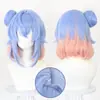 Cárdigan Rey Tiempo Bruja Xiaoqiao Cos Peluca Pin Boca de Tigre Bolso Cabello Partido Azul Color Mixto Cabello Corto
