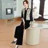 Novo Terno Nacional Estilo Chinês para Mães de Meia-Idade, Conjunto de Três Peças em Veludo Dourado, Roupa para Mulheres de Meia-Idade e Idosas, Nova Jaqueta Colete para Primavera e Outono