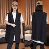 Jaqueta Blazer Colete Camada Moda para Mulheres 2025 Primavera e Outono Novo Solto Emagrecedor Casual Versátil Colete Tendência