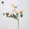 Venta Directa de Fábrica: 5 Flores de Rosa Pequeñas con Tacto Real, Flores Artificiales Hidratantes para Decoración de Sala de Estar, Flores Falsas para Bodas, Cascada de Rosas