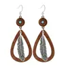 Pendientes de gota de agua de turquesa hueca de tendencia europea y americana, pendientes bohemios, fabricantes de joyas de comercio exterior transfronterizo al por mayor