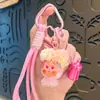Desenho Animado Moderno Legal Menina de Cabelo Crespo Chaveiro Fofo Pingente Boneca Pão de Leite Cacheada Ornamento Pequeno Presente para Bolsa de Menina